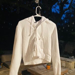 White brandy Melville hooded jacket